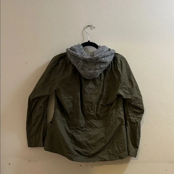 Olive Green Women's Jacket with Hood - Picture 6 of 8